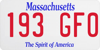 MA license plate 193GF0