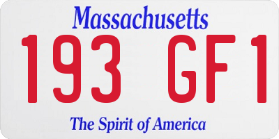 MA license plate 193GF1