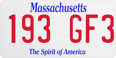 MA license plate 193GF3
