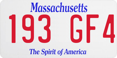 MA license plate 193GF4