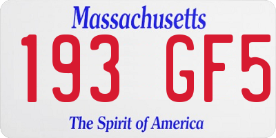 MA license plate 193GF5