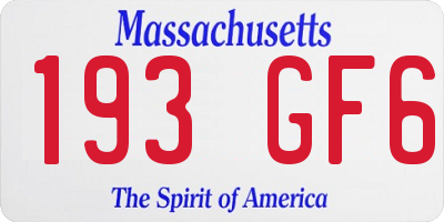 MA license plate 193GF6