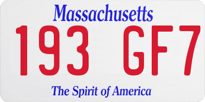 MA license plate 193GF7