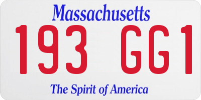 MA license plate 193GG1