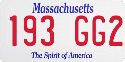 MA license plate 193GG2
