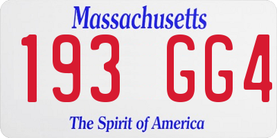 MA license plate 193GG4