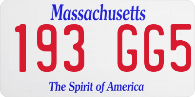 MA license plate 193GG5