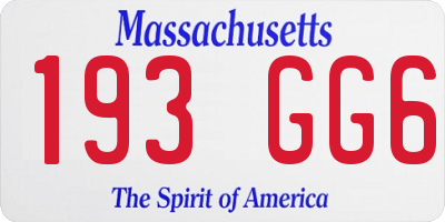 MA license plate 193GG6