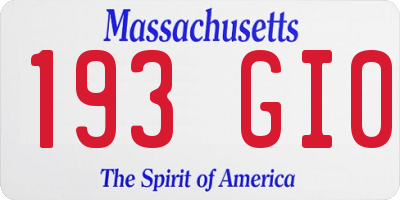 MA license plate 193GI0