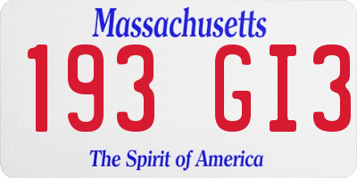 MA license plate 193GI3