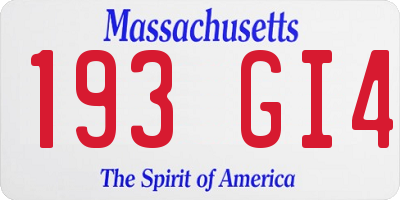 MA license plate 193GI4
