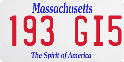 MA license plate 193GI5