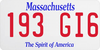 MA license plate 193GI6
