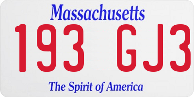 MA license plate 193GJ3