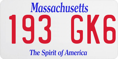 MA license plate 193GK6