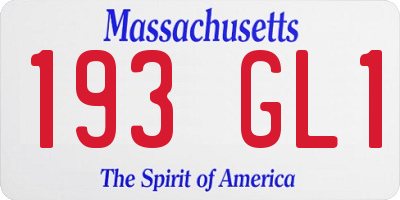 MA license plate 193GL1