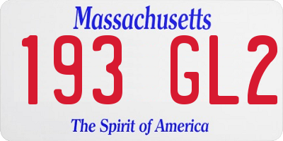 MA license plate 193GL2
