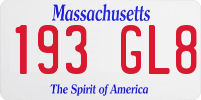 MA license plate 193GL8