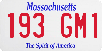 MA license plate 193GM1