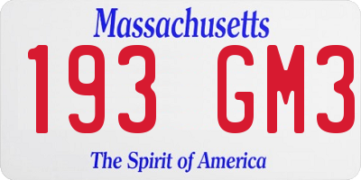 MA license plate 193GM3