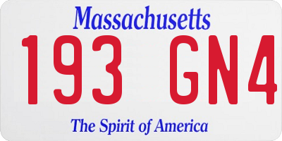 MA license plate 193GN4