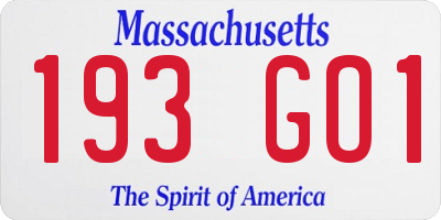 MA license plate 193GO1