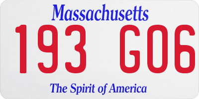 MA license plate 193GO6