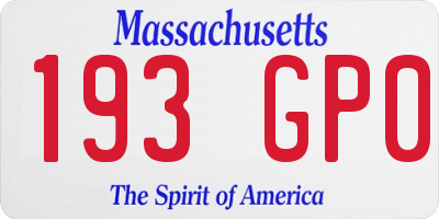MA license plate 193GP0