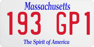 MA license plate 193GP1