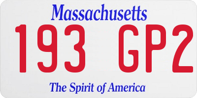 MA license plate 193GP2