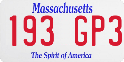 MA license plate 193GP3