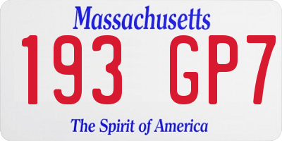 MA license plate 193GP7