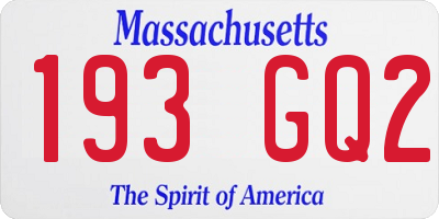 MA license plate 193GQ2