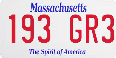 MA license plate 193GR3