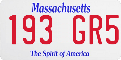 MA license plate 193GR5