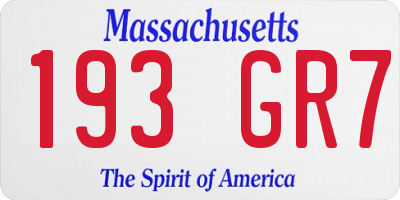MA license plate 193GR7