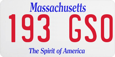 MA license plate 193GS0