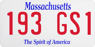 MA license plate 193GS1