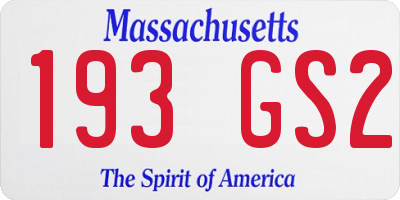 MA license plate 193GS2