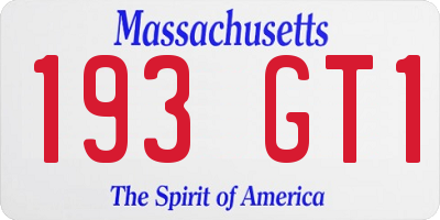 MA license plate 193GT1