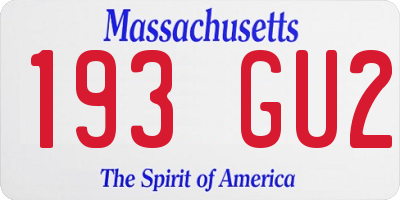 MA license plate 193GU2