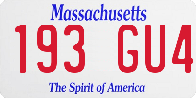 MA license plate 193GU4
