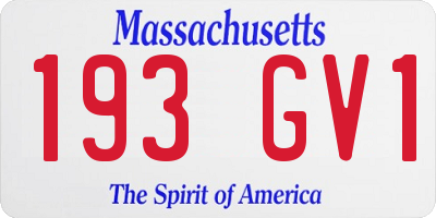 MA license plate 193GV1