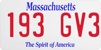 MA license plate 193GV3