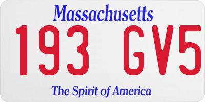 MA license plate 193GV5
