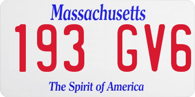 MA license plate 193GV6