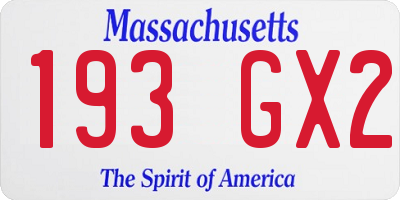 MA license plate 193GX2