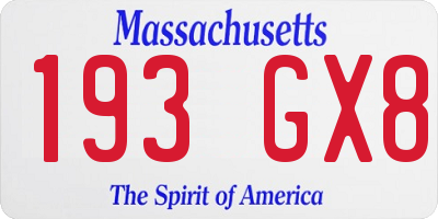 MA license plate 193GX8