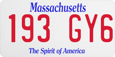 MA license plate 193GY6