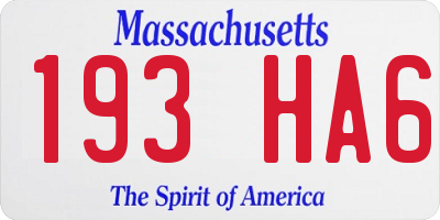 MA license plate 193HA6